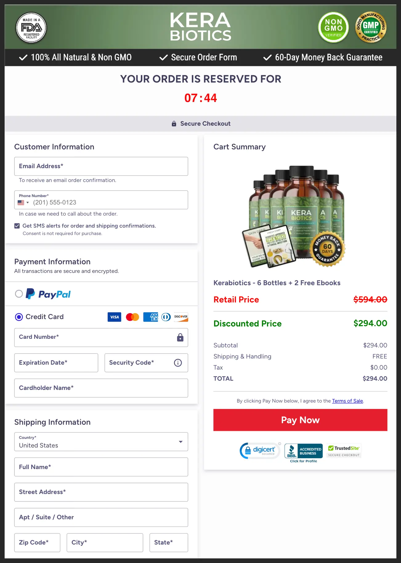 KeraBiotics Official Website Secure Order Page